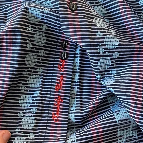 Robert Graham Black and Red Striped Dress Shirt - Picture 8 of 14